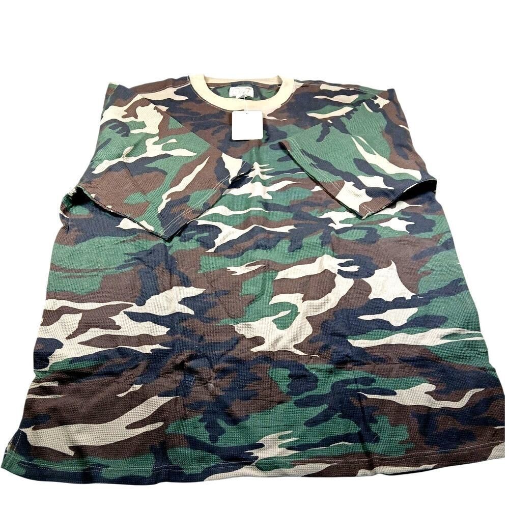 Trust USA Men's New w/Tags Olive Green Camo Thermal Shirt - 4XL